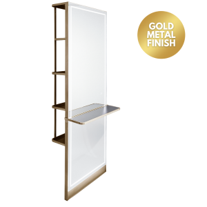 The Madrid Styling Unit with Storage and Shelf - Gold by SEC