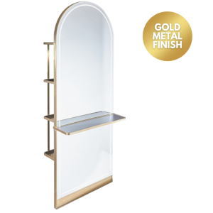 The Milan Styling Unit with Storage and Shelf - Gold by SEC