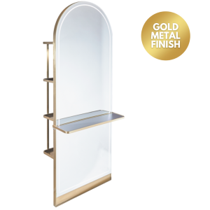 The Milan Styling Unit with Storage and Shelf - Gold by SEC