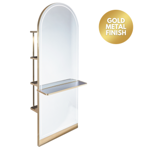 The Milan Styling Unit with Storage and Shelf - Gold by SEC