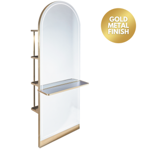 The Milan Styling Unit with Storage and Shelf - Gold by SEC