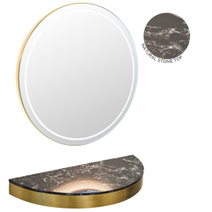 The Bali Styling Unit - Gold with Black Pattern Natural Stone Top by SEC