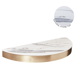 The Bali Styling Shelf - Gold with White Pattern Natural Stone Top by SEC