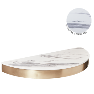 The Bali Styling Shelf - Gold with White Pattern Natural Stone Top by SEC