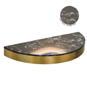 The Bali Styling Shelf - Gold with Black Pattern Natural Stone Top by SEC