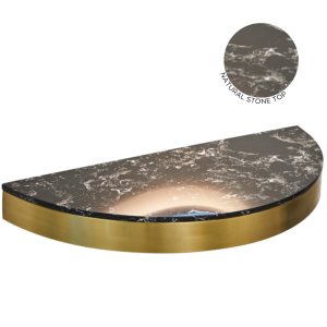 The Bali Styling Shelf - Gold with Black Pattern Natural Stone Top by SEC