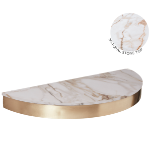 The Bali Styling Shelf - Gold with White Gold Natural Stone Top by SEC