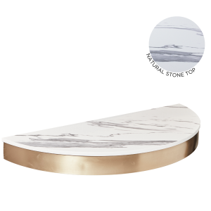 The Bali Styling Shelf - Gold with White Pattern Natural Stone Top by SEC