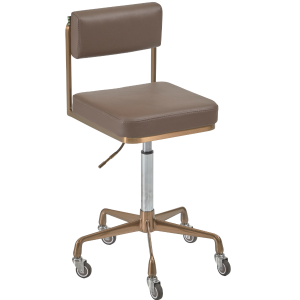 The Lotti Salon Stool with Backrest - Walnut & Copper by SEC